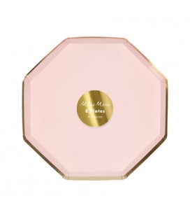 Große achteckige Teller Blush