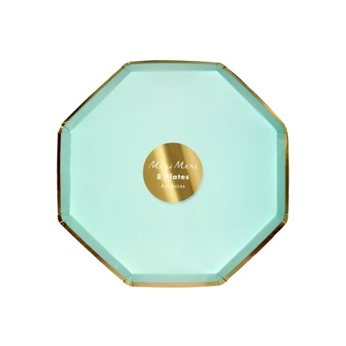 8 Assiettes Dessert Octogonales Menthe