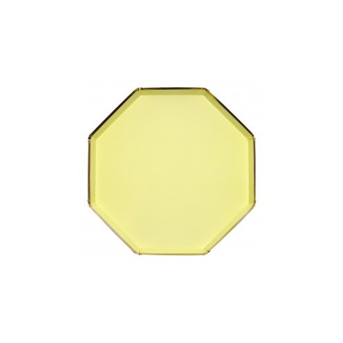 8 Yellow Octogonal Dessert Plates