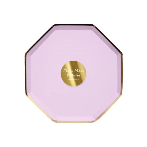 8 Lilac Octogonal Dessert Plates
