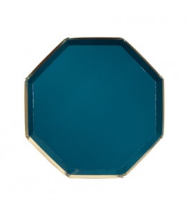 8 Teal Octogonal Dessert Plates