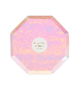 8 Iridescent Octogonal Dessert Plates