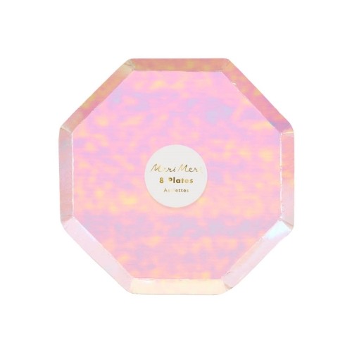 8 Iridescent Octogonal Dessert Plates