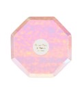 8 Iridescent Octagonal Dessert Plates