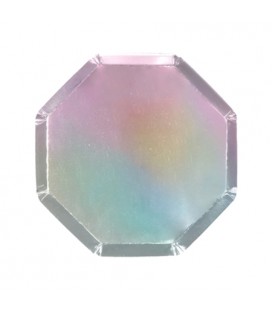 8 Holographic Octogonal Dessert Plates