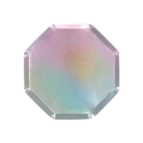 8 Kleine achteckige Teller Holographische