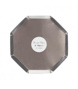 8 Silver Octogonal Dessert Plates