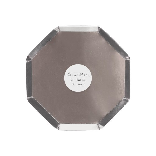 8 Silver Octogonal Dessert Plates