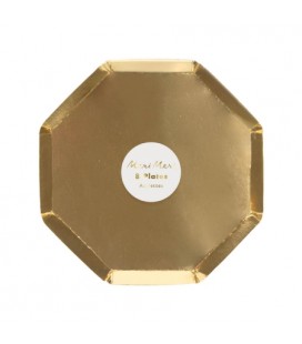 8 Gold Octogonal Dessert Plates