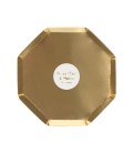 8 Gold Octagonal Dessert Plates