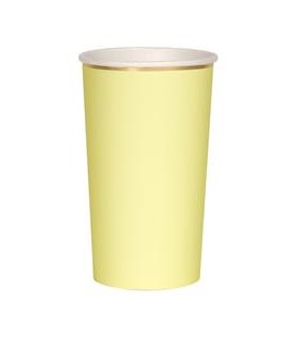 8 Yellow Highball Cups