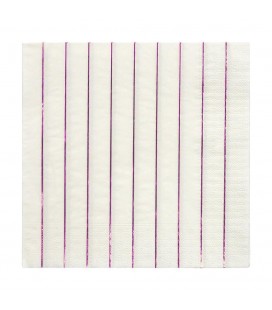 16 Metallic Pink Striped Napkins