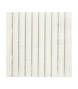 16 Metallic Silver Striped Napkins