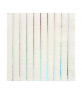 16 Serviettes Rayures Holographiques