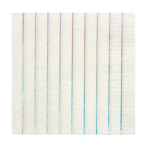 16 Metallic Holographic Striped Napkins