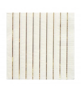 16 Metallic Gold Striped Napkins