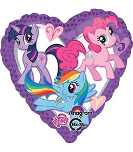 Ballon Mylar Coeur Mon Petit Poney