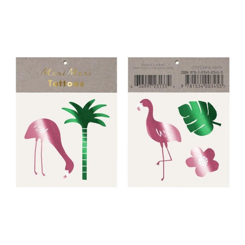 Tropical Flamingo Temporary Tattoos