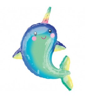 Happy Narwhal Folienluftballon