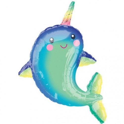 Happy Narwhal Folienluftballon