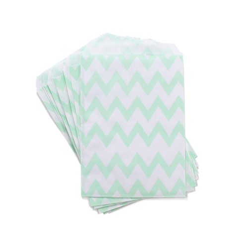 Mint Chevron Treat Bags