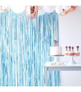 Matt Blue Fringe Curtain