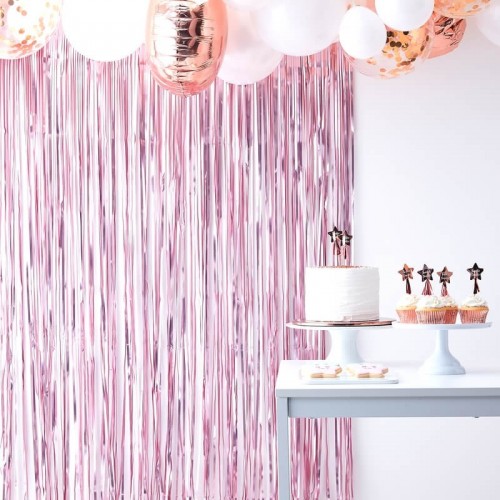 Matt Pink Fringe Curtain