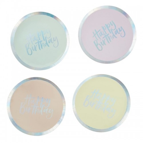 Assiettes Happy Birthday Pastel Party