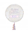 Personalized Happy Birthday Foil Balloon - Pastel Party