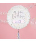 Personalisierter Happy Birthday Folienballon - Pastel Party