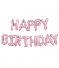 Matt Pink Happy Birthday Balloon Bunting - Pastel Party