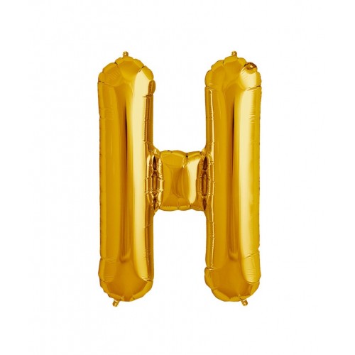 Goldener Folienluftballon "H"