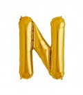 Gold Letter N Mylar Balloon