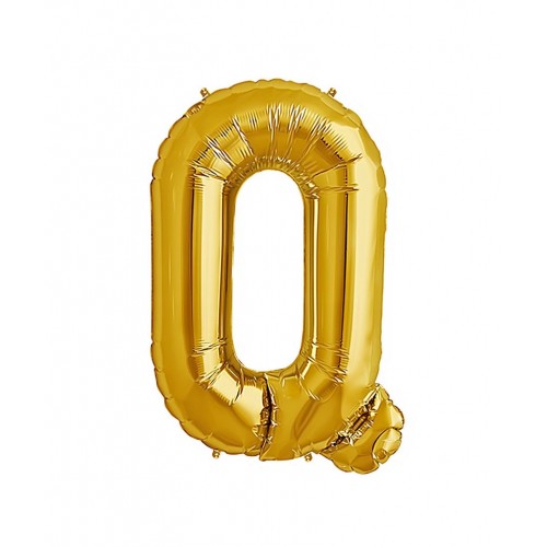 Gold Letter Q Mylar Balloon