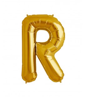 Gold Letter R Mylar Balloon