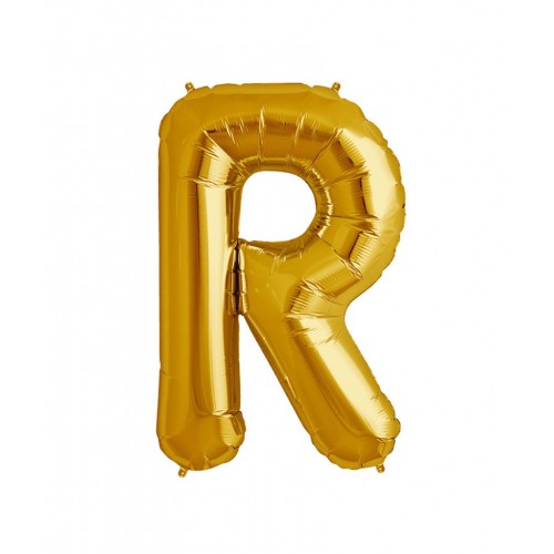 Gold Letter R Mylar Balloon