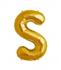 Gold Letter S Mylar Balloon