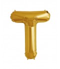 Goldener Folienluftballon "T"