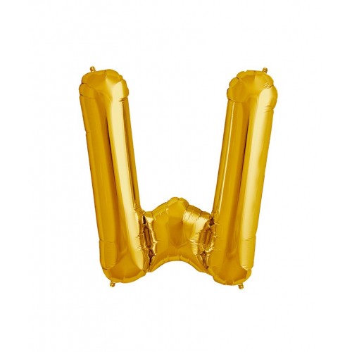 Gold Letter W Mylar Balloon