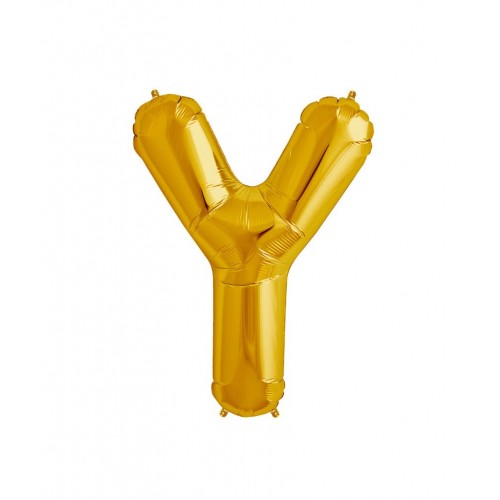 Gold Letter Y Mylar Balloon