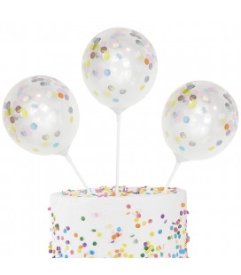 Mini Cake Topper Confetti Balloons - Pastel Party