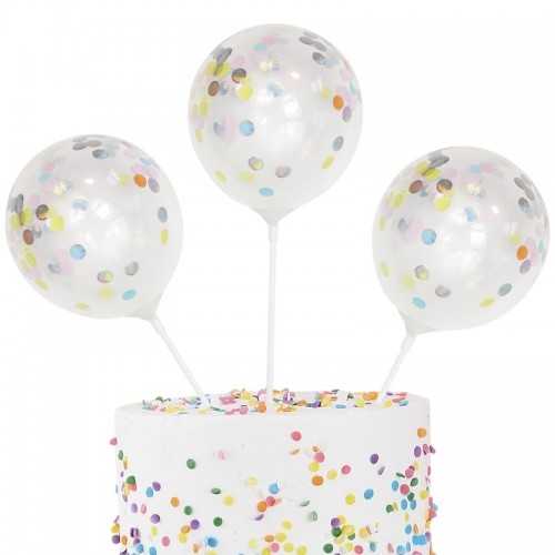 Mini Cake Topper Confetti Balloons - Pastel Party