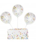 Mini Konfetti-Luftballons Cake Topper - Pastell Party