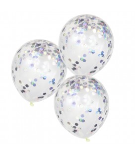 5 Ballons Confetti Irisés