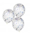 5 Iridescent Confetti Balloons
