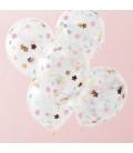 5 Floral Confetti Balloons