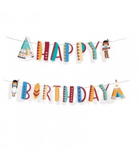 Little Indian Happy Birthday Banner