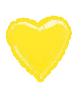 Yellow Heart Mylar Balloon