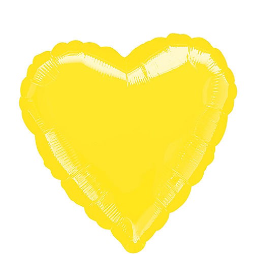 Yellow Heart Mylar Balloon