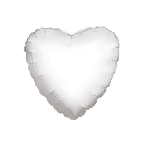 White Heart Mylar Balloon